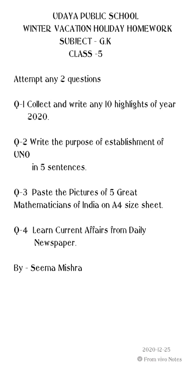 winter holiday homework for class 10 english