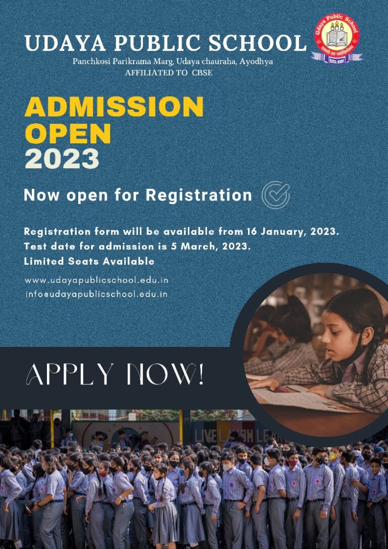 Admission Open: 2023-24 – Udaya Public School, Faizabad